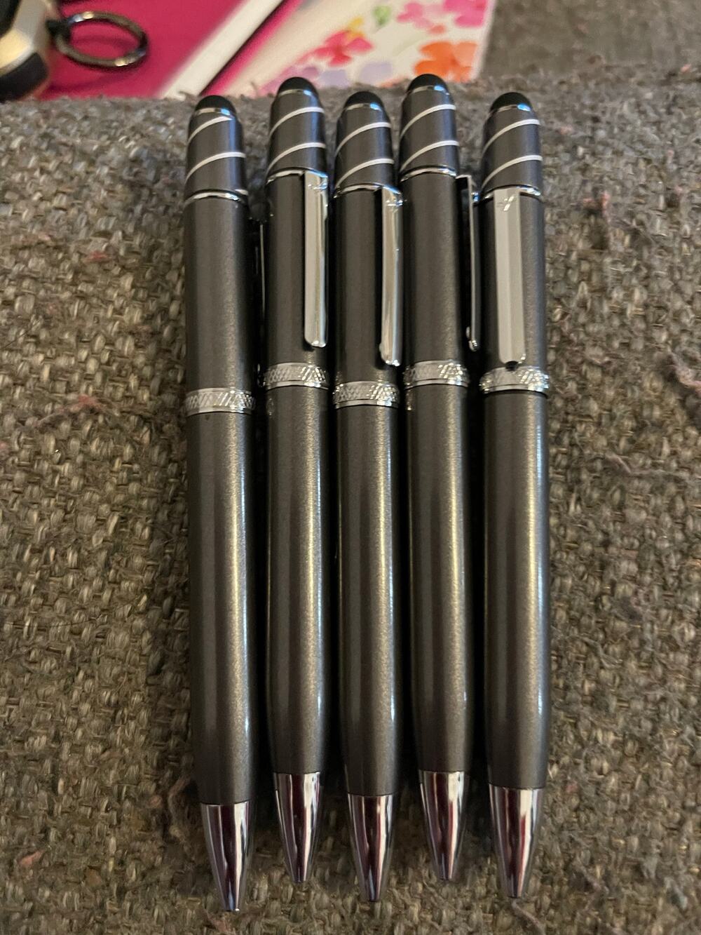 Executive Stylus Twist Metal Spinner Pen - Gunmetal - 5 pack